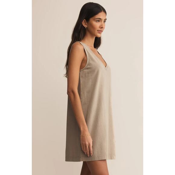 Z Supply Sloane V-Neck Mini Dress - Pebble Moon NWT SIZE XL - Picture 3 of 3